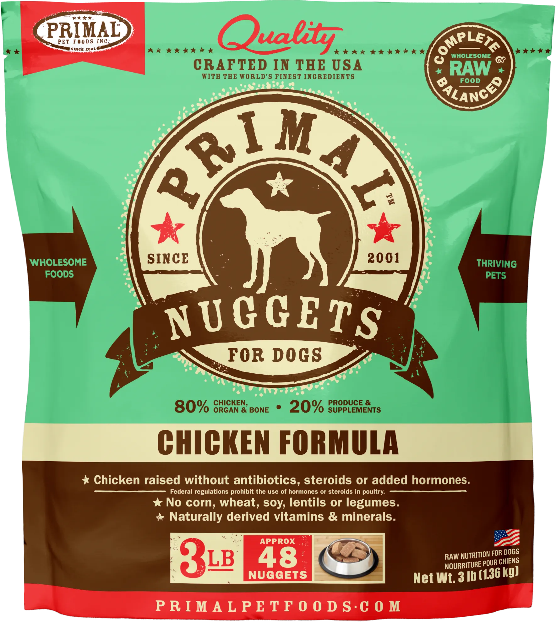 Primal Raw Frozen Chicken Formula For Dogs