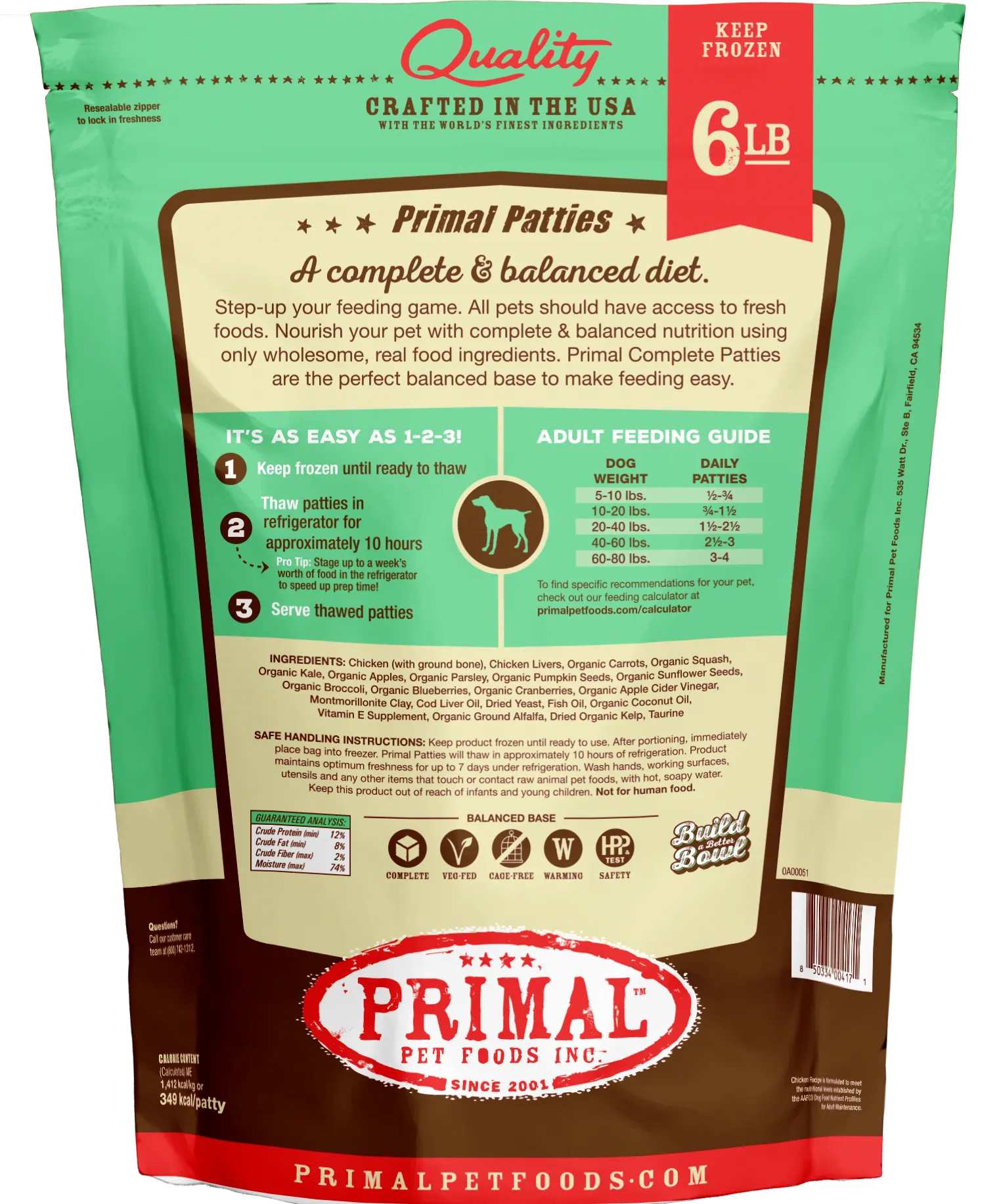 Primal Raw Frozen Chicken Formula For Dogs