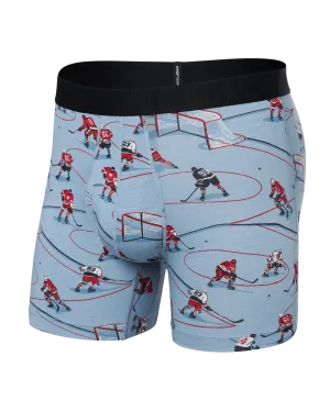 SAXX Droptemp Cooling Cotton Boxer Brief Fly - Hockey Heros - Dusty Blue - SXBB44 - HOC