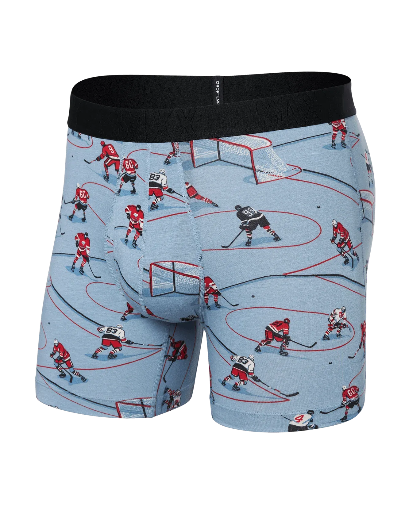 SAXX Droptemp Cooling Cotton Boxer Brief Fly - Hockey Heros - Dusty Blue - SXBB44 - HOC
