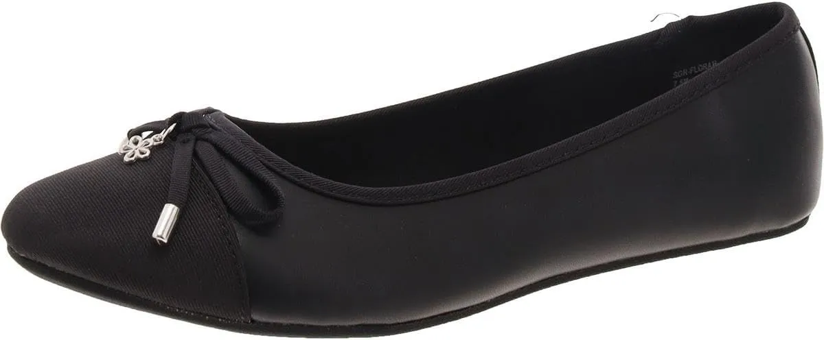 Sugar Womens Florah Faux Leather Padded Insole Ballet Flats