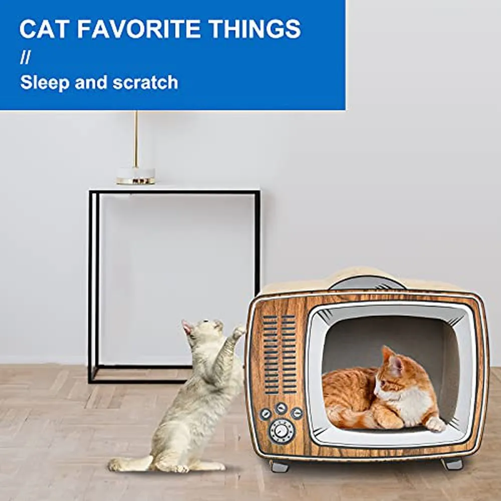 TV Cat Scratcher Cardboard Lounge Bed