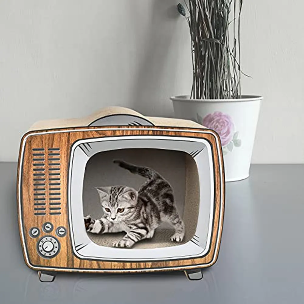 TV Cat Scratcher Cardboard Lounge Bed