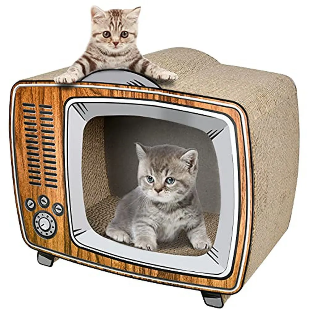 TV Cat Scratcher Cardboard Lounge Bed