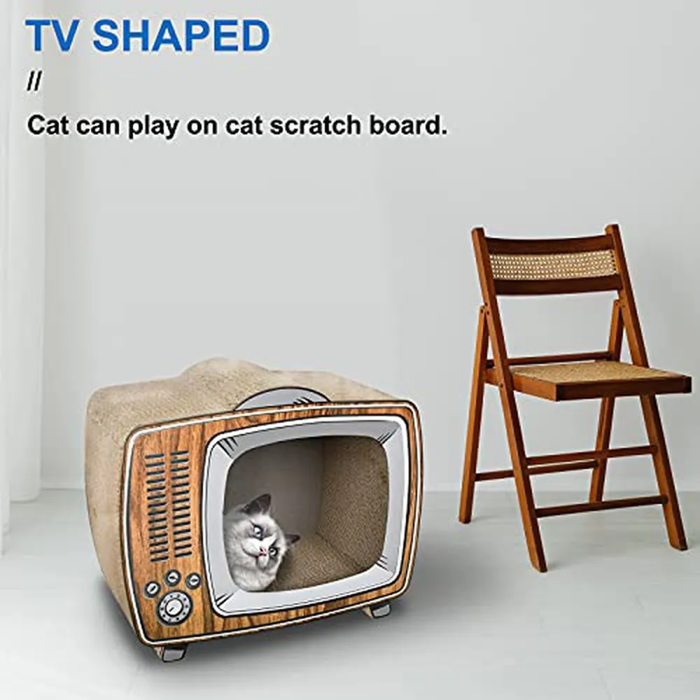 TV Cat Scratcher Cardboard Lounge Bed