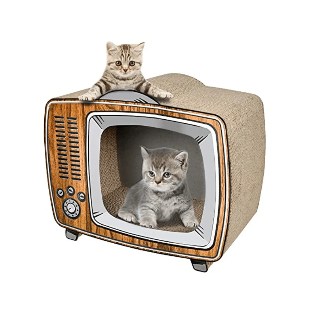 TV Cat Scratcher Cardboard Lounge Bed