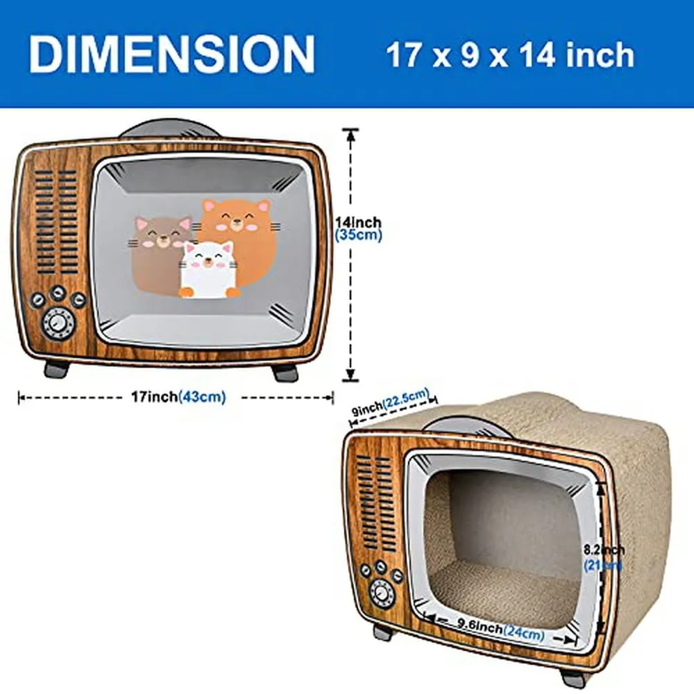 TV Cat Scratcher Cardboard Lounge Bed