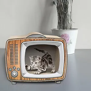 TV Cat Scratcher Cardboard Lounge Bed