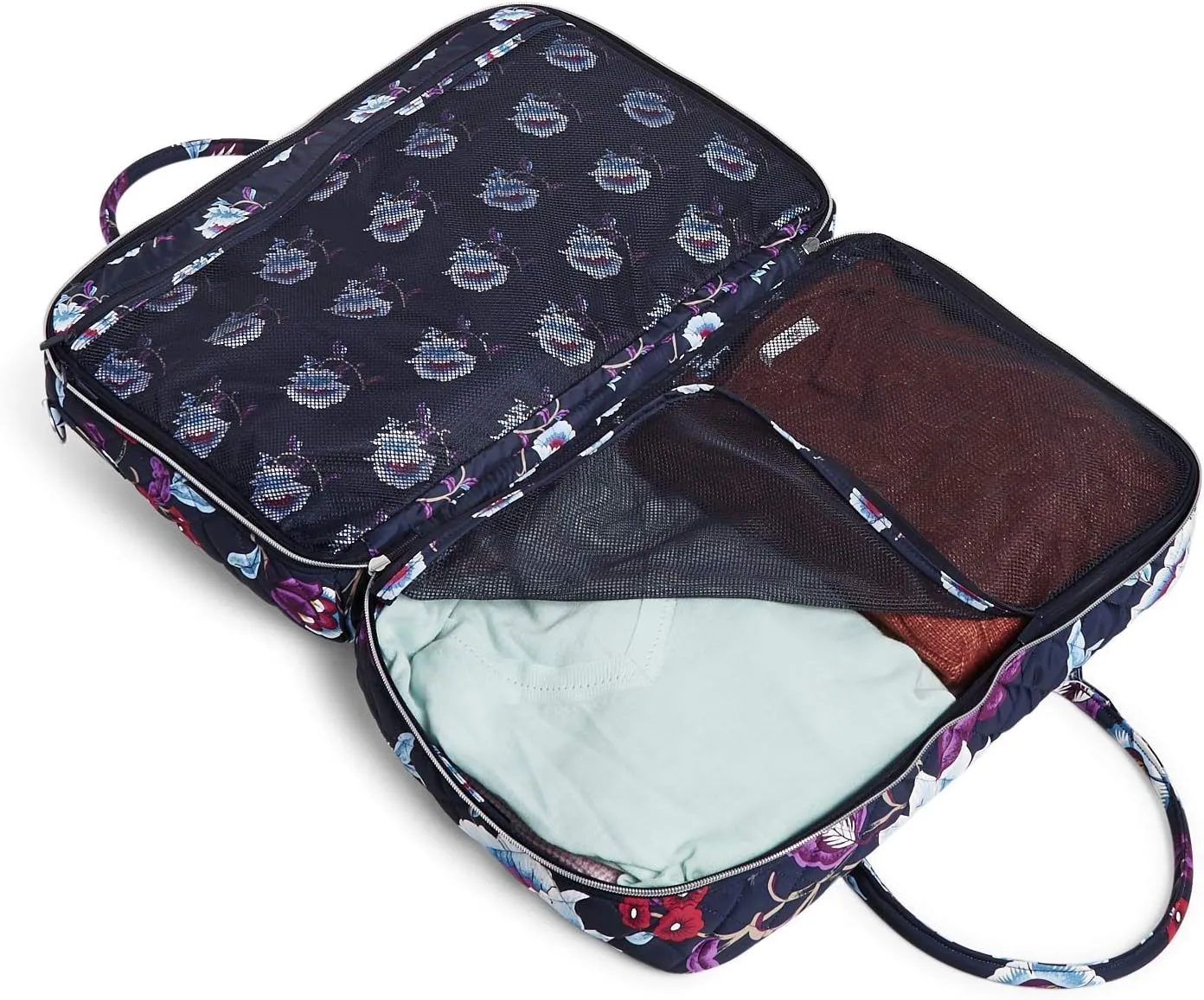 Vera Bradley Women's Performance Twill Lay Flat Weekender Travel Bag, Mayfair in Bloom, One Size