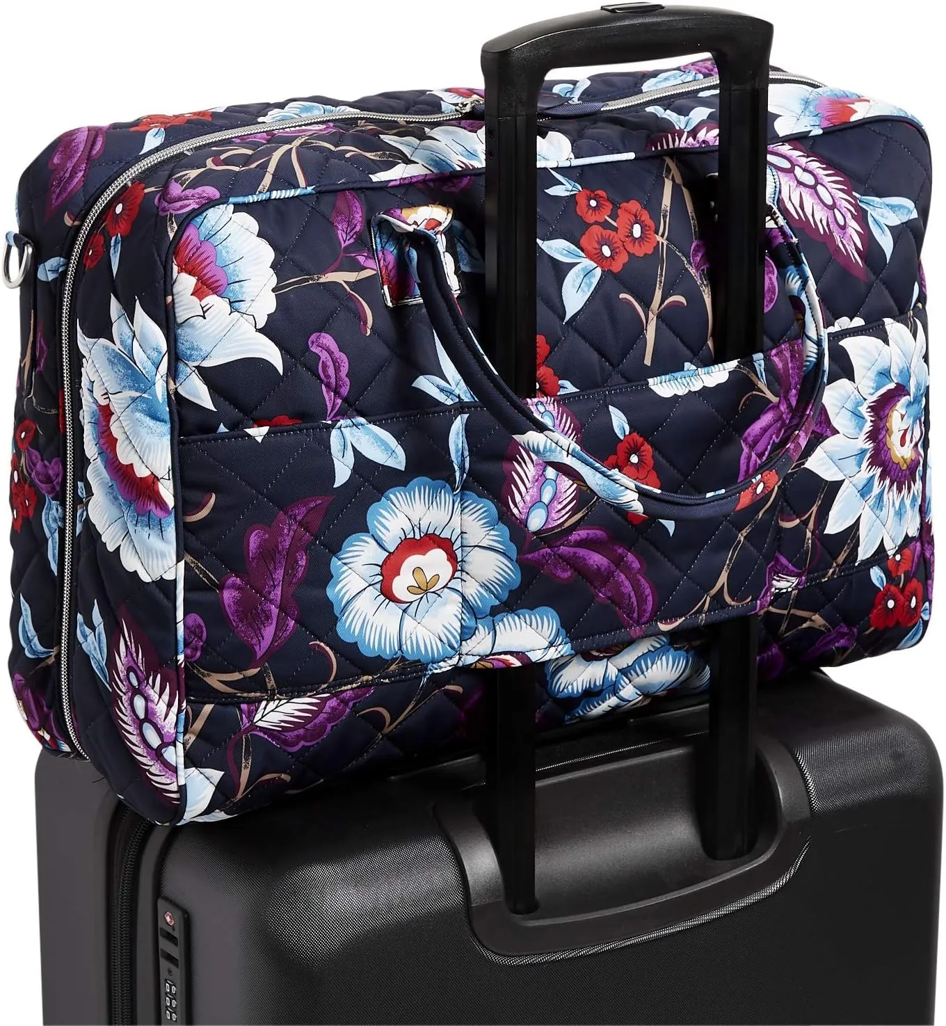 Vera Bradley Women's Performance Twill Lay Flat Weekender Travel Bag, Mayfair in Bloom, One Size
