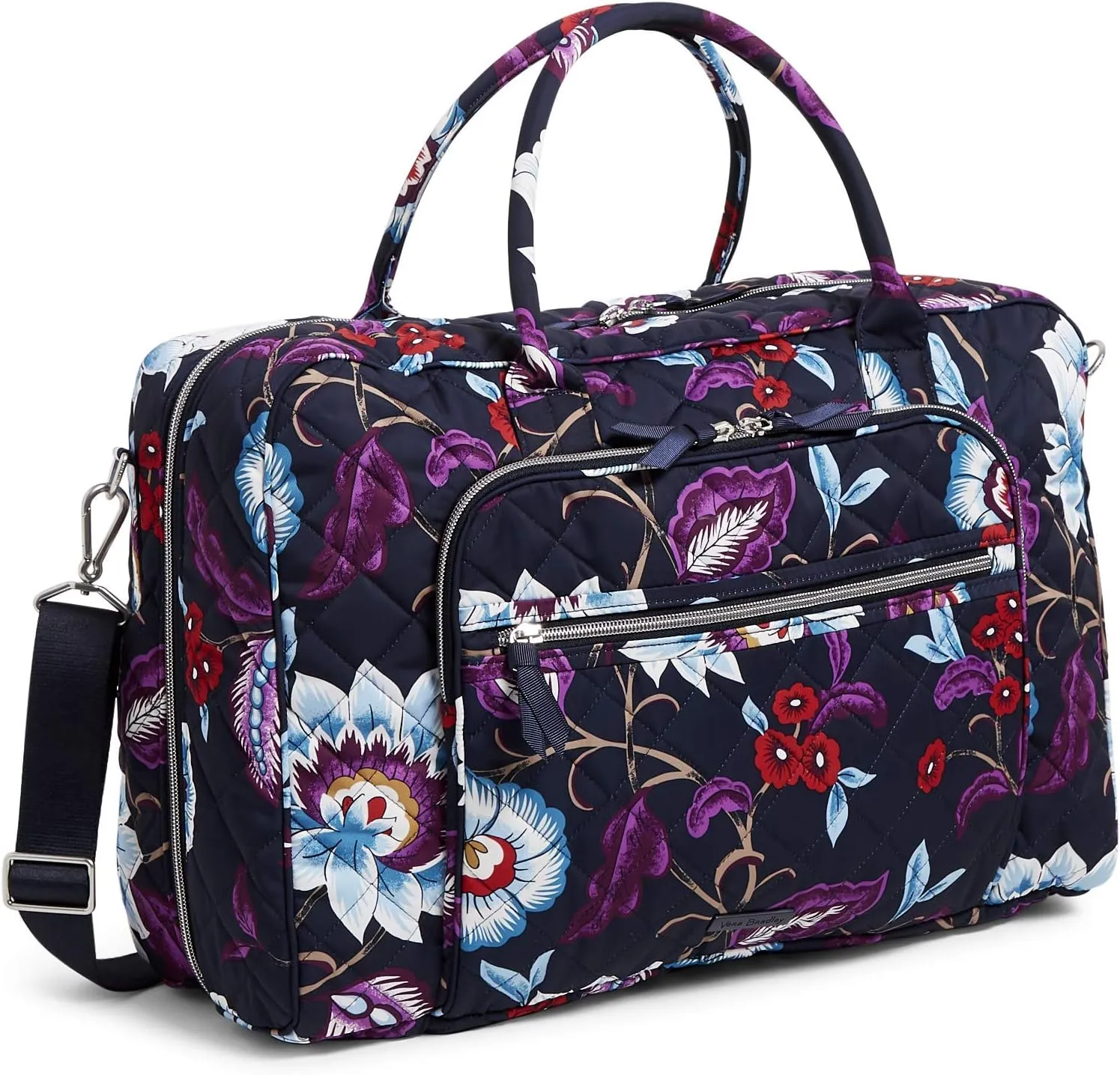 Vera Bradley Women's Performance Twill Lay Flat Weekender Travel Bag, Mayfair in Bloom, One Size