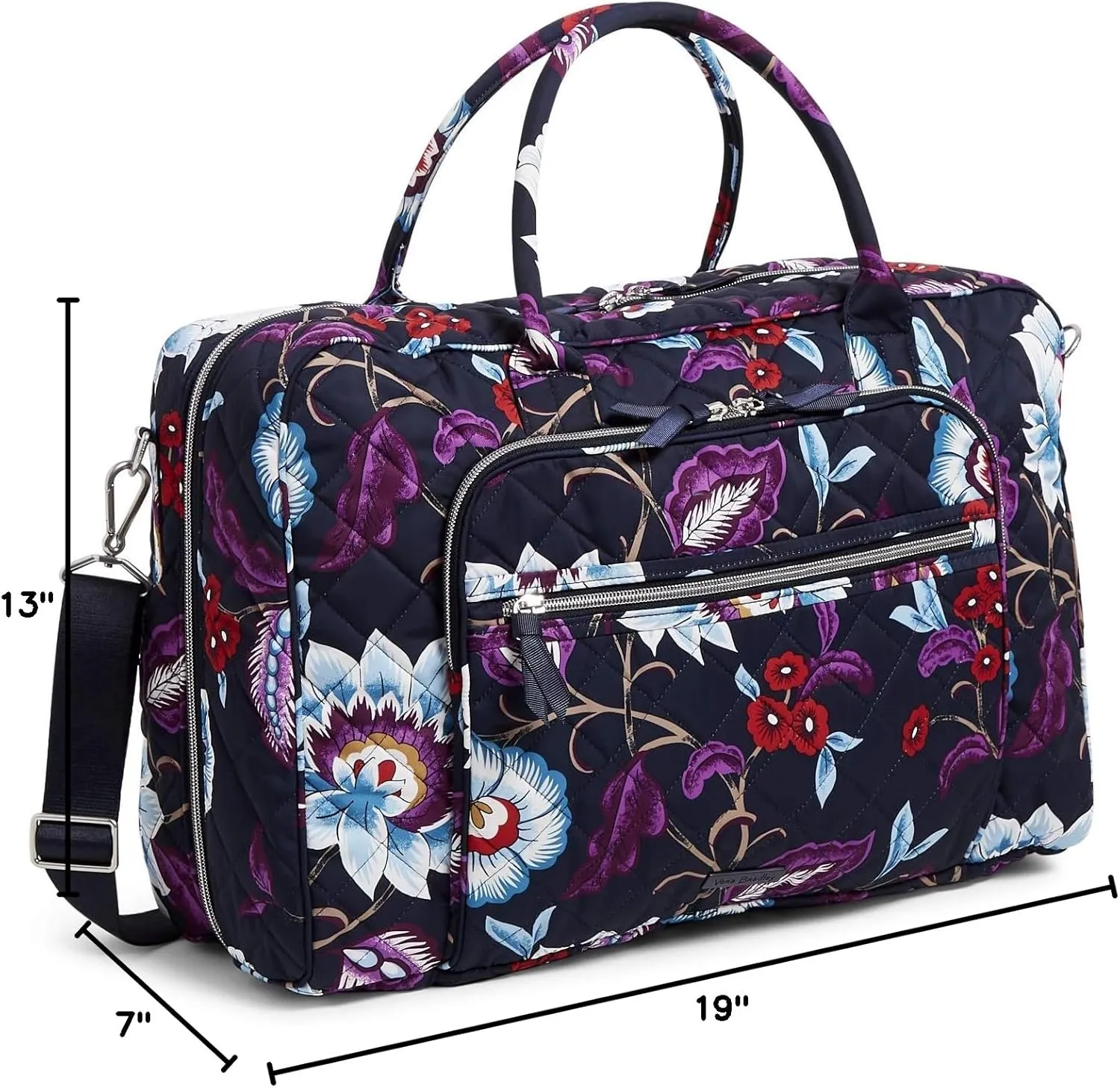 Vera Bradley Women's Performance Twill Lay Flat Weekender Travel Bag, Mayfair in Bloom, One Size