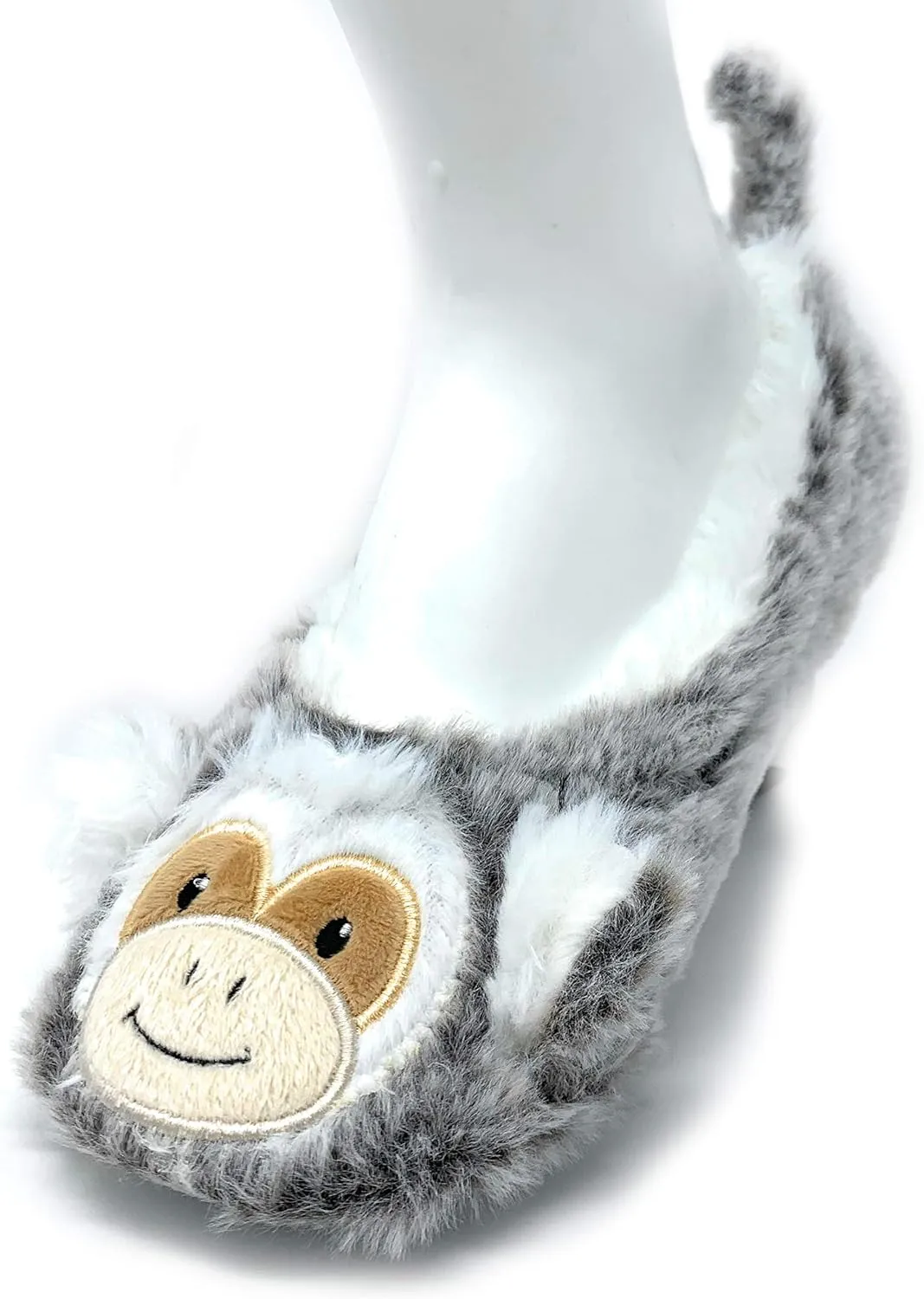 Womens Travel Buddy Animail Plush House Slippers, Trip Fuuny Novelty Fuzzy Socks