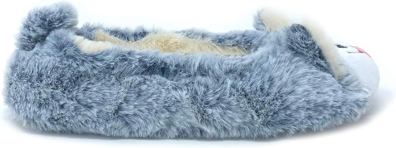 Womens Travel Buddy Animail Plush House Slippers, Trip Fuuny Novelty Fuzzy Socks