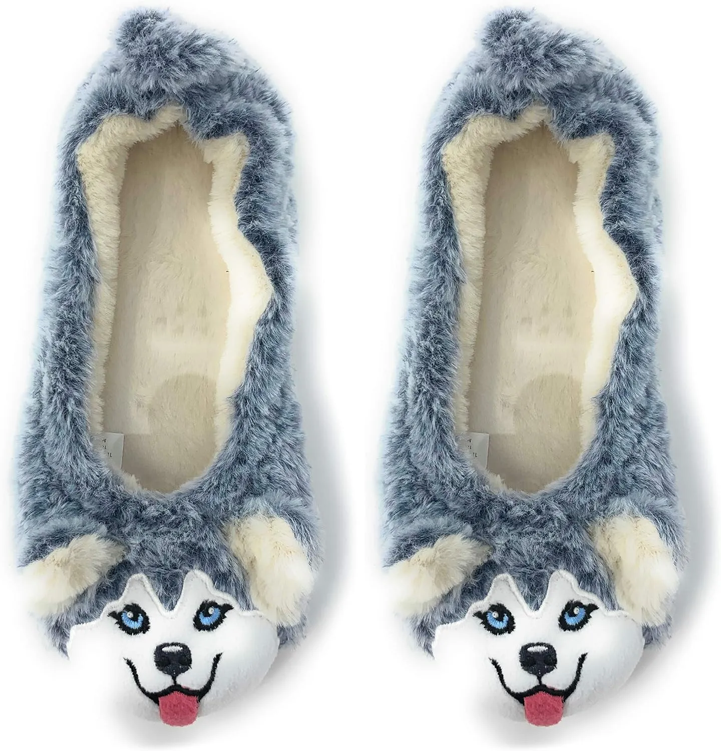 Womens Travel Buddy Animail Plush House Slippers, Trip Fuuny Novelty Fuzzy Socks