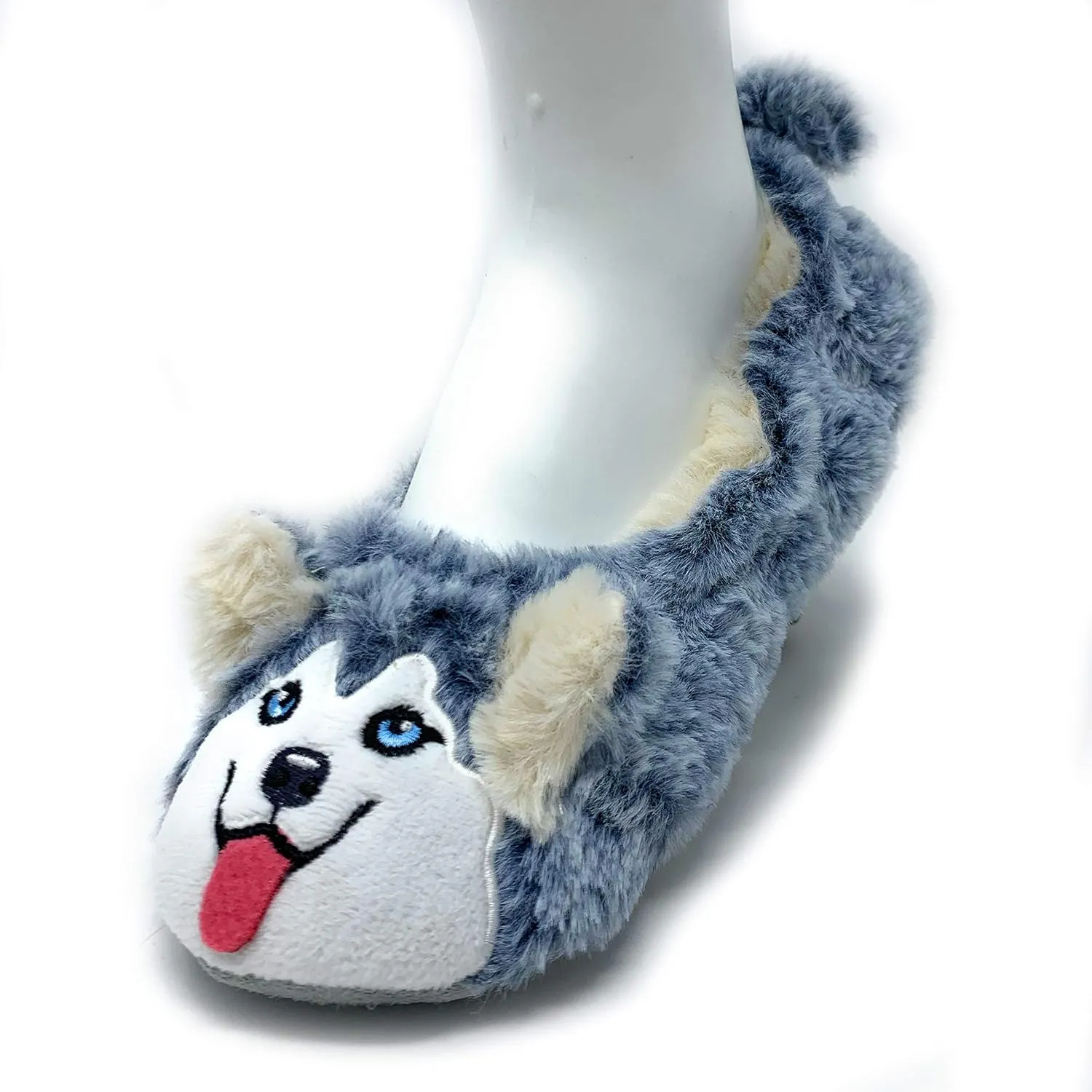 Womens Travel Buddy Animail Plush House Slippers, Trip Fuuny Novelty Fuzzy Socks