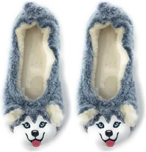 Womens Travel Buddy Animail Plush House Slippers, Trip Fuuny Novelty Fuzzy Socks